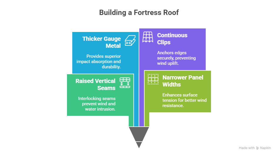 Illustration showing how to build a "fortress roof" in Florida.